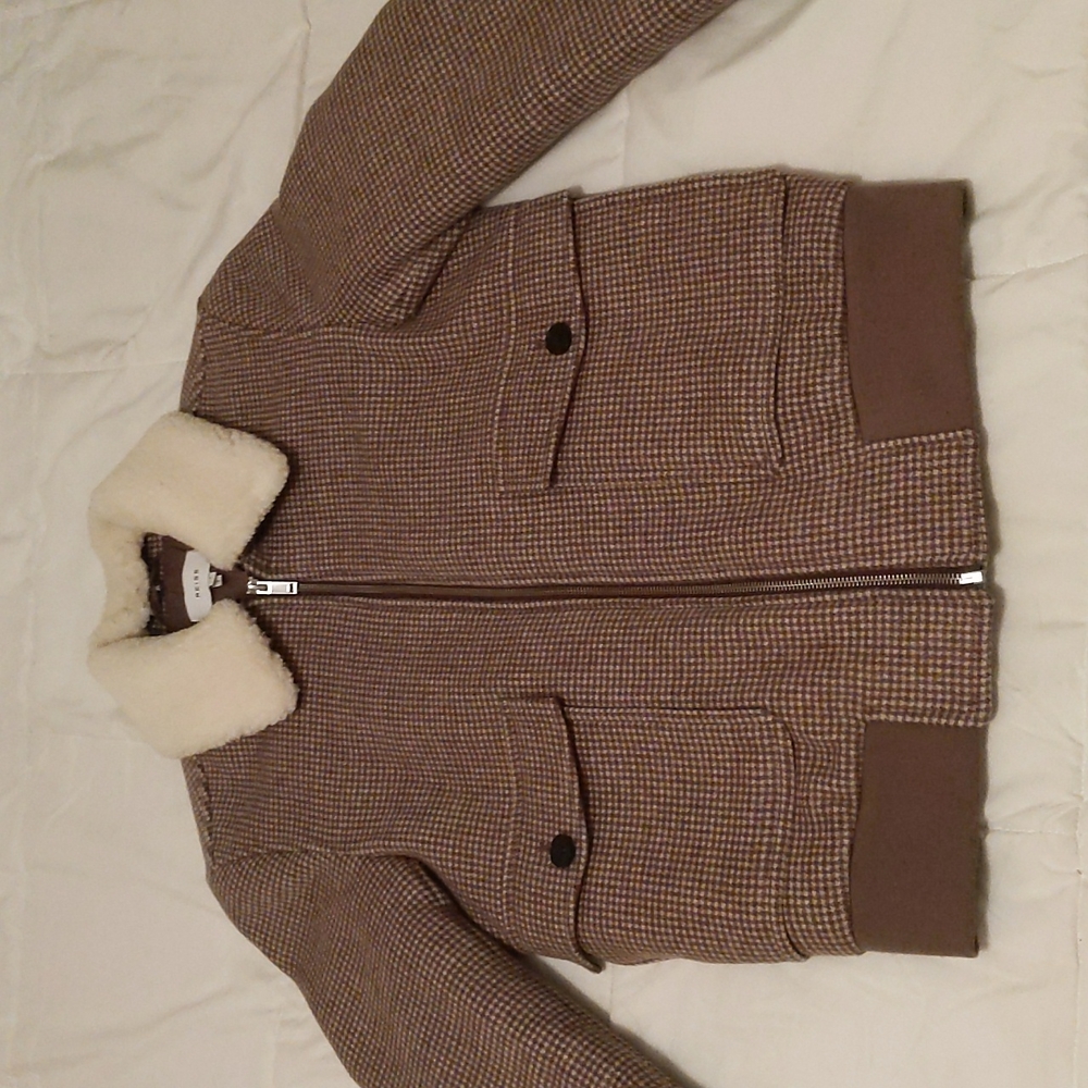 Reiss Sherpa Collared Flight Jacket